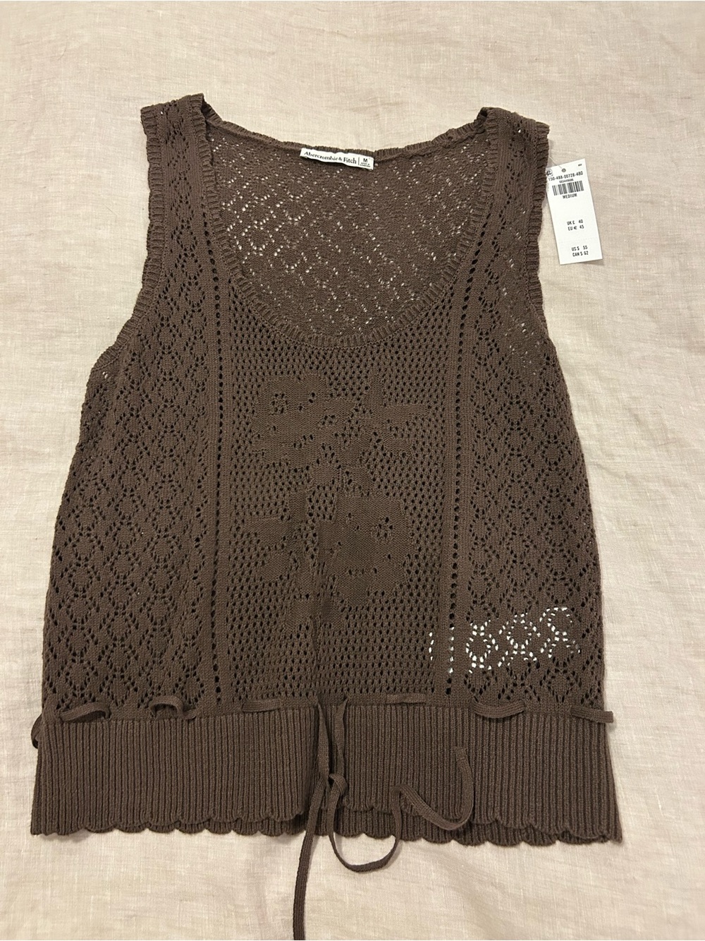 Abercrombie & Fitch Brown Crochet Tank
